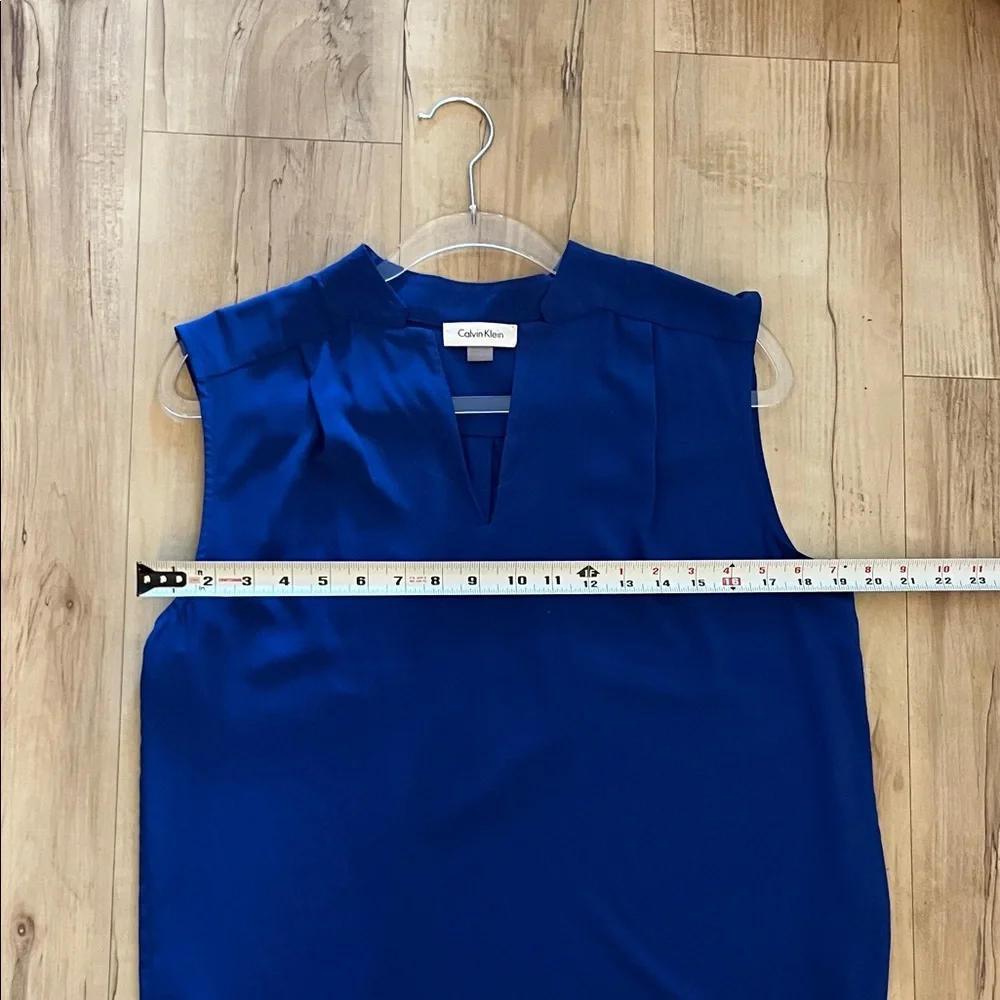 Calvin Klein Women's Royal Blue V Neck Blouse - Picture 6 of 10